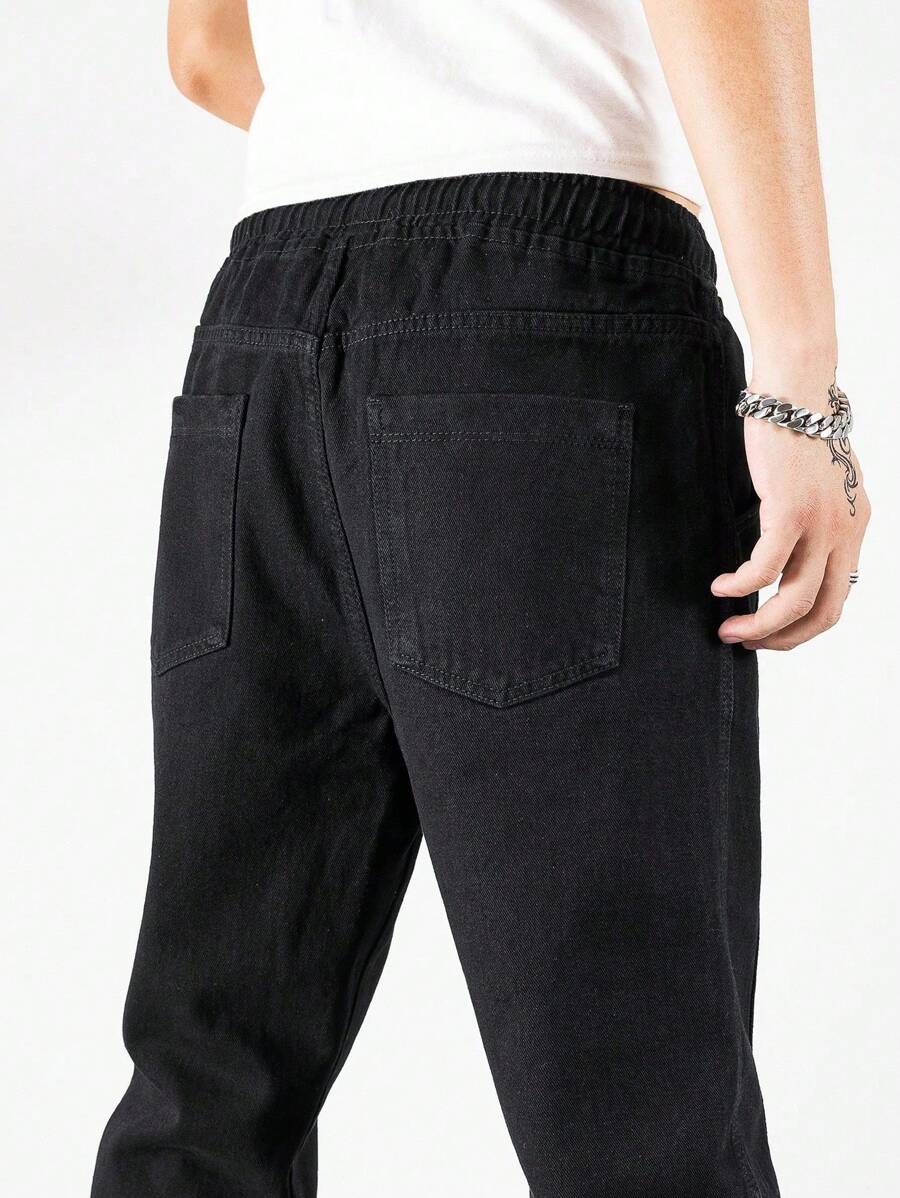 Manfinity Loose-Fit Men's Cotton Drawstring Waist Jogger Jeans-7