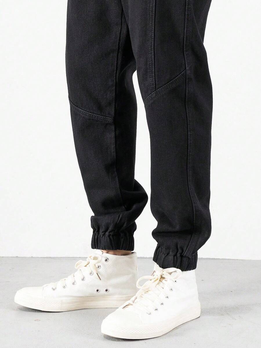 Manfinity Loose-Fit Men's Cotton Drawstring Waist Jogger Jeans-8