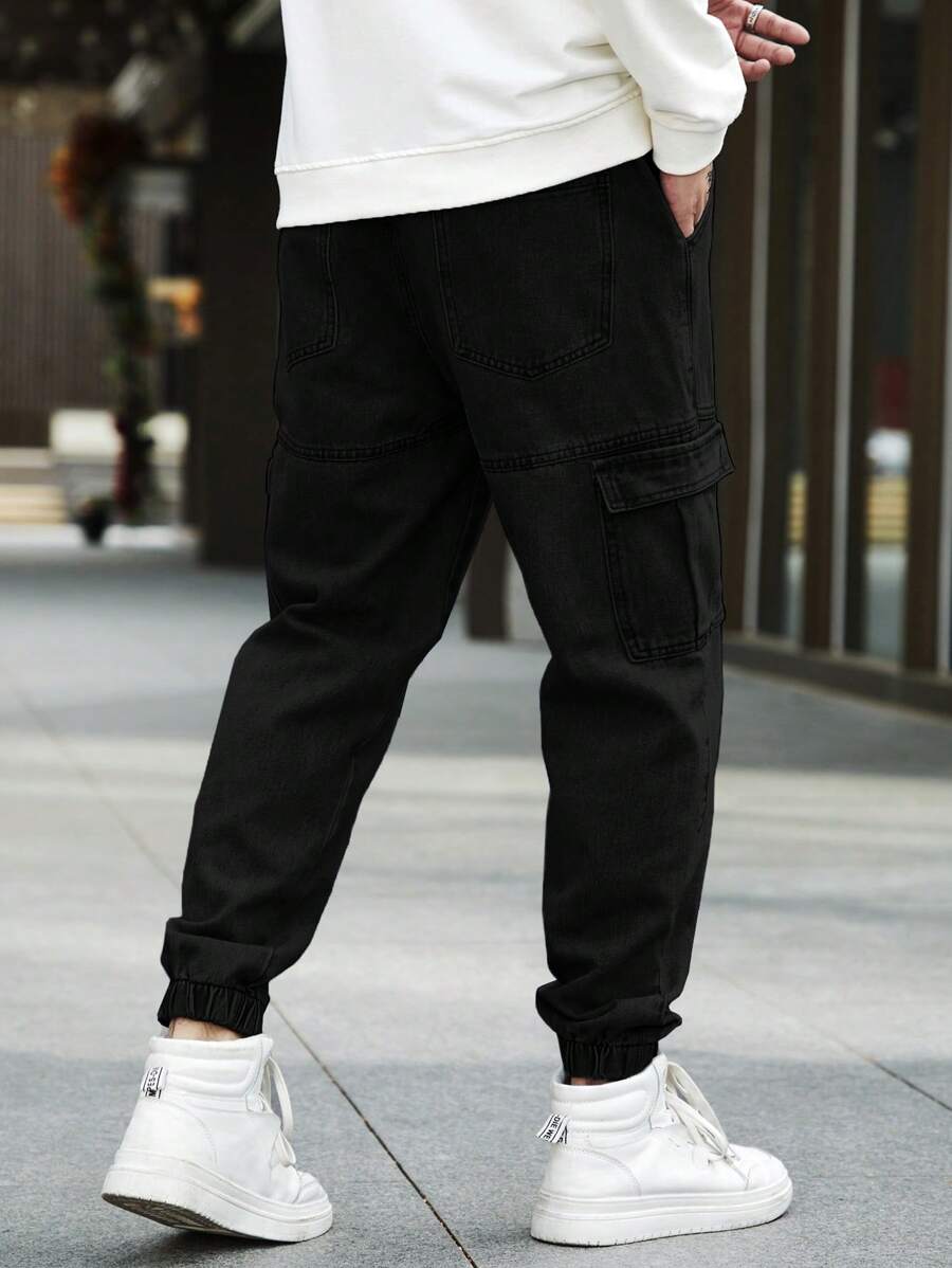 Manfinity Loose Men's Flap Pocket Side Jogger Jeans-2