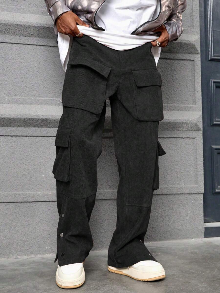 Manfinity Streetrush Vintage Corduroy Men's Loose Fit Straight Leg-4