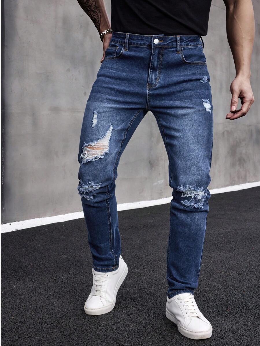 Men's Classic Slim Fit Stretch Denim Jeans, Four Season-3