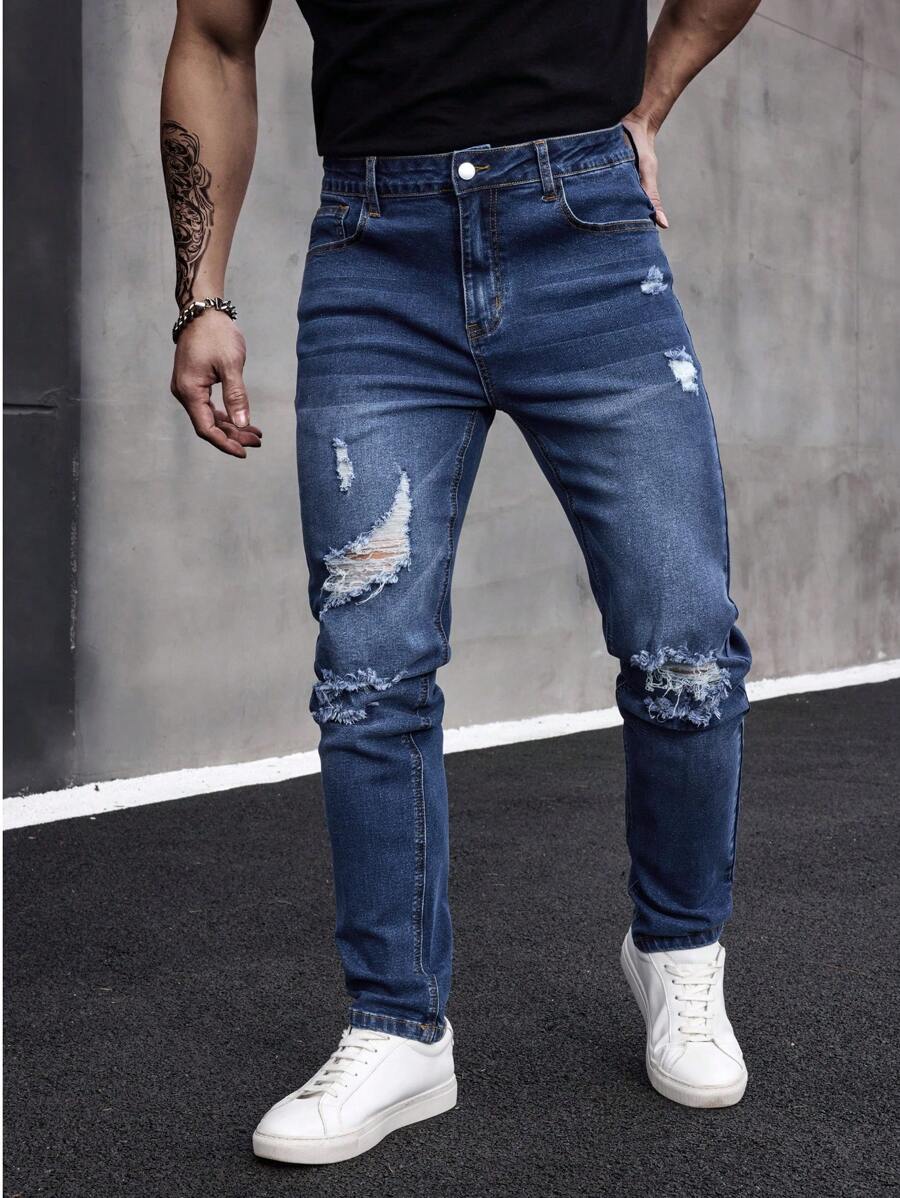 Men's Classic Slim Fit Stretch Denim Jeans, Four Season-4