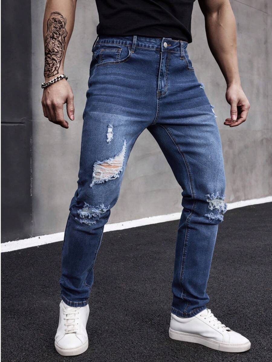 Men's Classic Slim Fit Stretch Denim Jeans, Four Season-6