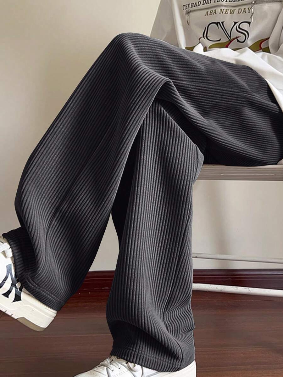 Men's Spring And Autumn Cotton Corduroy Straight Leg Pants-8