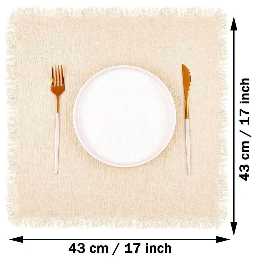 10-20-30-40-50-60pcs Tasseled Napkins, Soft And Absorbent, Reusable Cloth Napkins -17