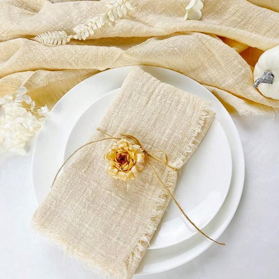 10-20-30-40-50-60pcs Tasseled Napkins, Soft And Absorbent, Reusable Cloth Napkins -20