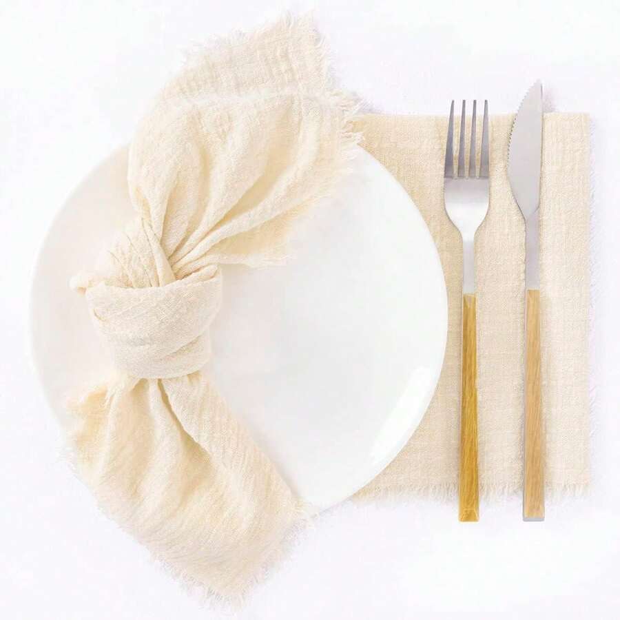 10-20-30-40-50-60pcs Tasseled Napkins, Soft And Absorbent, Reusable Cloth Napkins -21