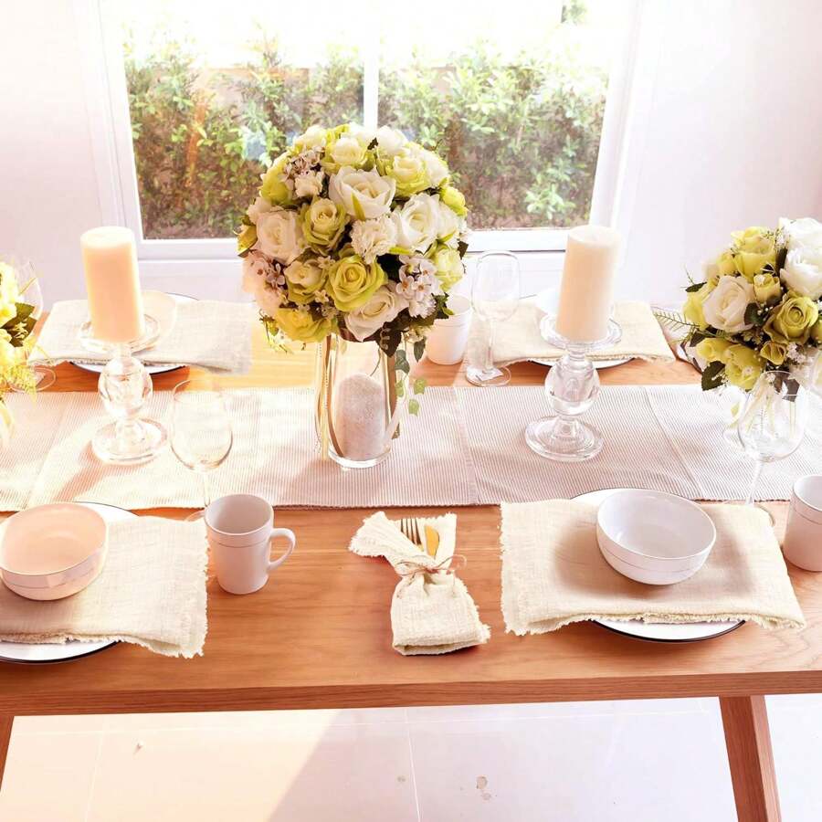 10-20-30-40-50-60pcs Tasseled Napkins, Soft And Absorbent, Reusable Cloth Napkins -22