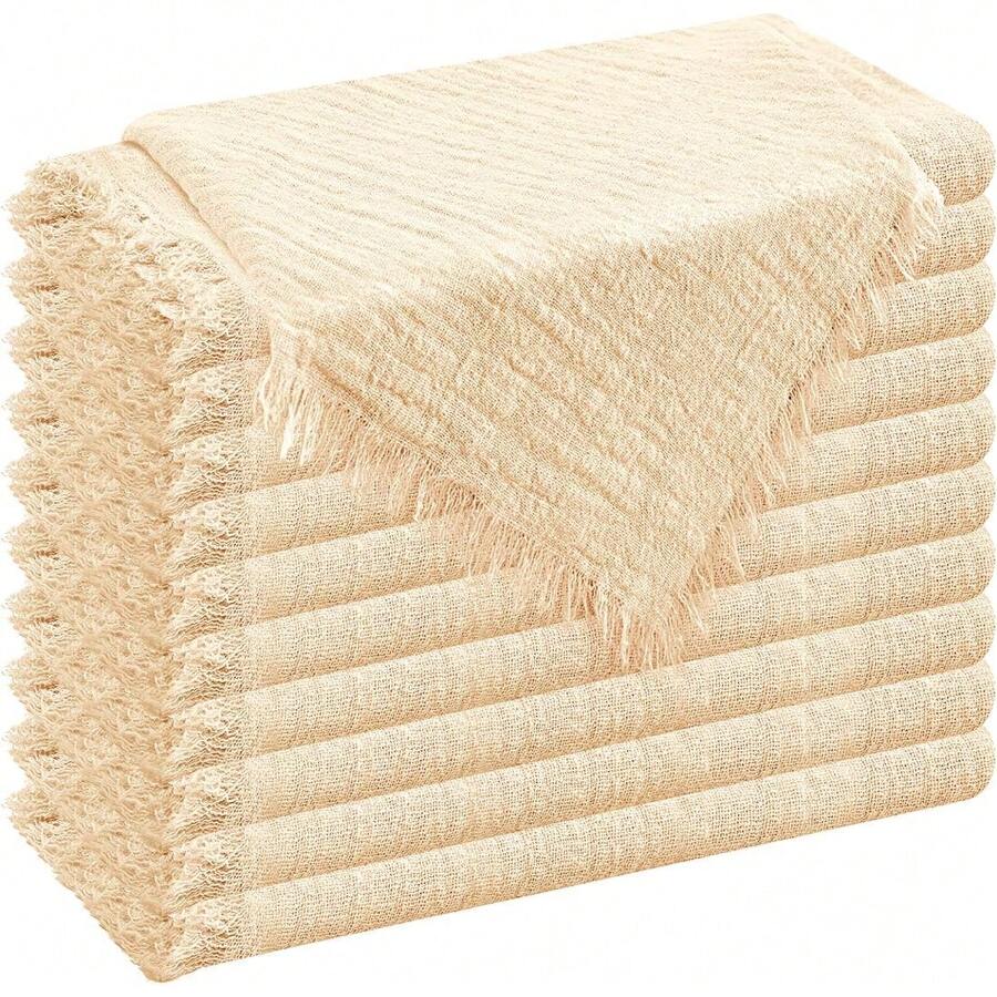10-20-30-40-50-60pcs Tasseled Napkins, Soft And Absorbent, Reusable Cloth Napkins -23