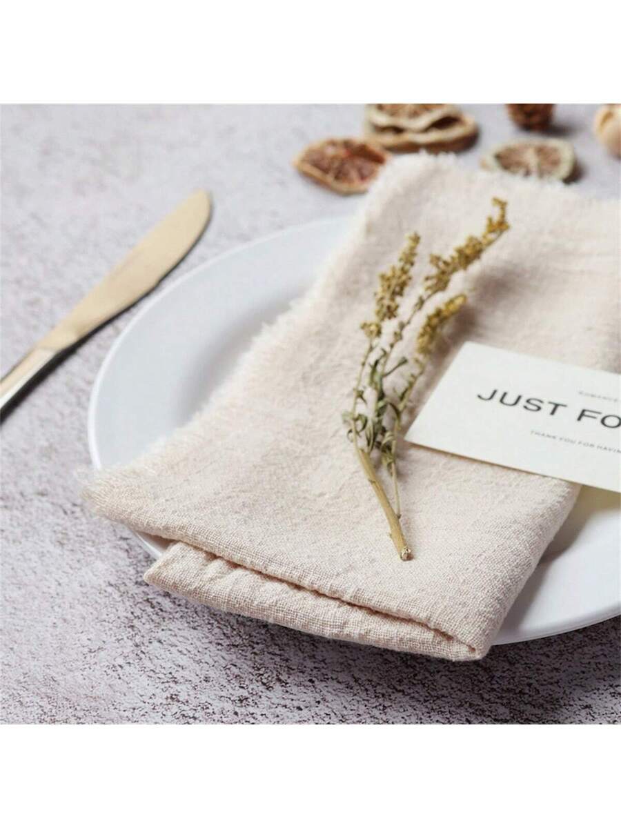 12pcs Pack Fringed Multi-Color Square Tea Towels-5