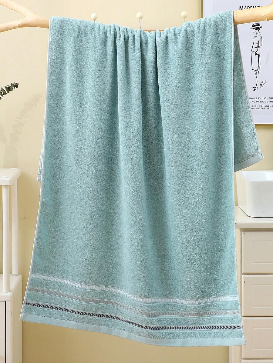 1pc Bath Towel, 100% Cotton Rectangular 70 140cm Minimalist Jacquard Pattern Or 34 71cm-10