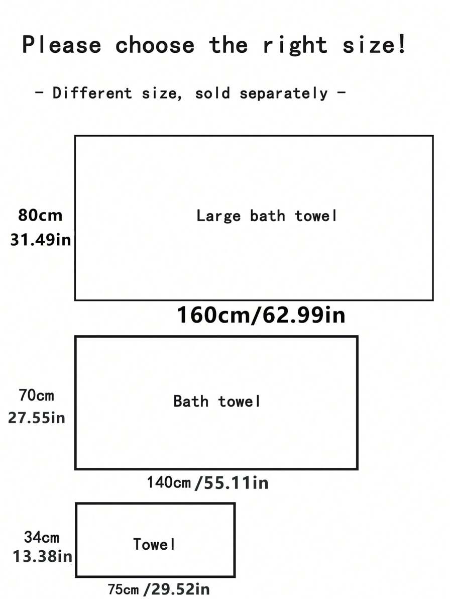 1pc Bath Towel, 100% Cotton Rectangular 70 140cm Minimalist Jacquard Pattern Or 34 71cm-7