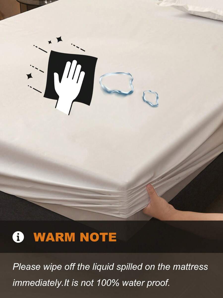 1pc Waterproof Bed Sheets, Bedding, Fitted Sheet, Skin-3