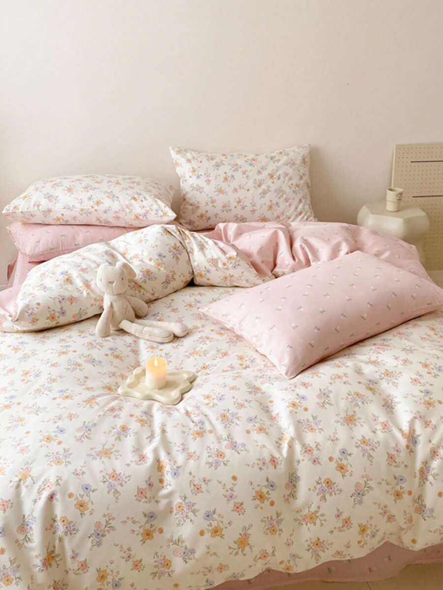 2 3pcs 100%Cotton, Floral Duvet Cover Set, Bedding-10
