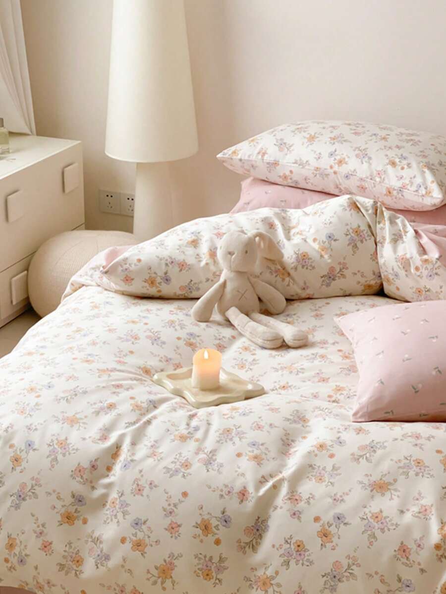 2 3pcs 100%Cotton, Floral Duvet Cover Set, Bedding-5