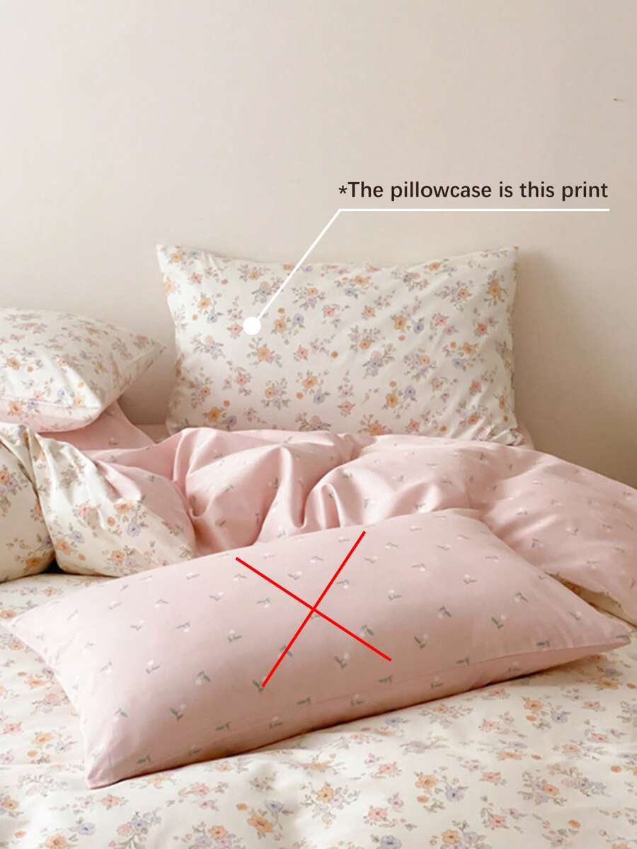 2 3pcs 100%Cotton, Floral Duvet Cover Set, Bedding-6
