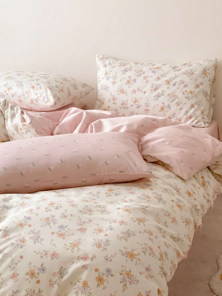 2 3pcs 100%Cotton, Floral Duvet Cover Set, Bedding-7