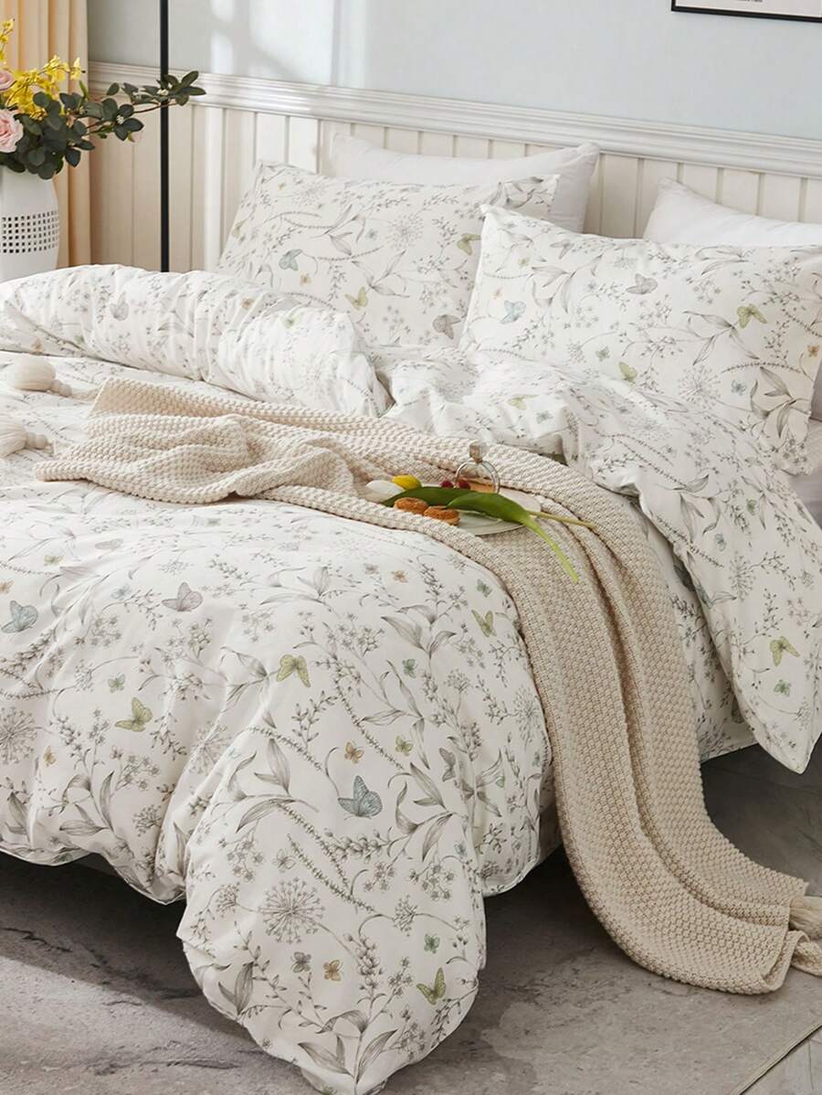 2 3pcs Floral Duvet Cover Set, Bedding, Soft And Skin-2