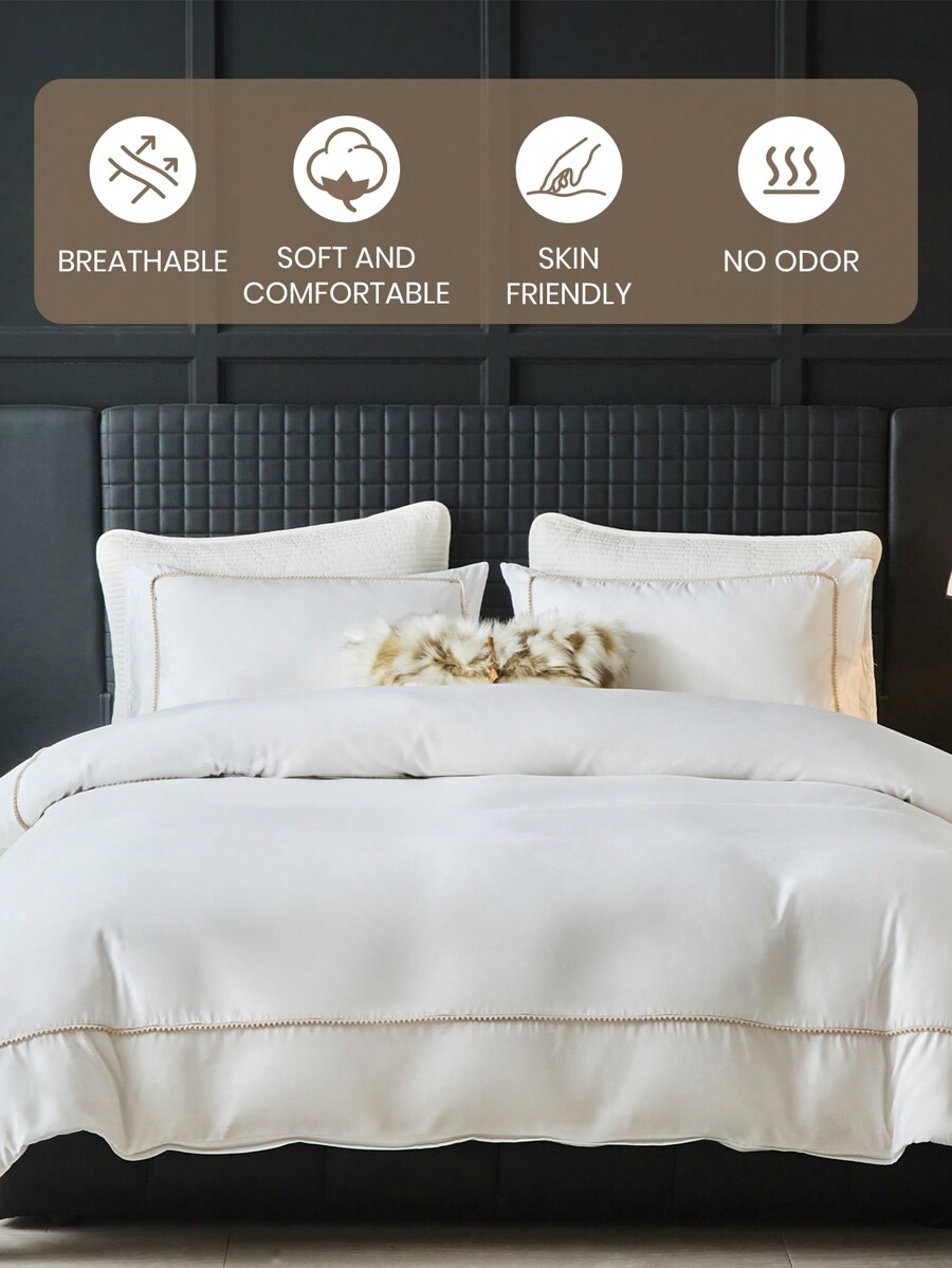 2 pcs Duvet Cover Set, Bedding, Solid Color Bedding Set-4