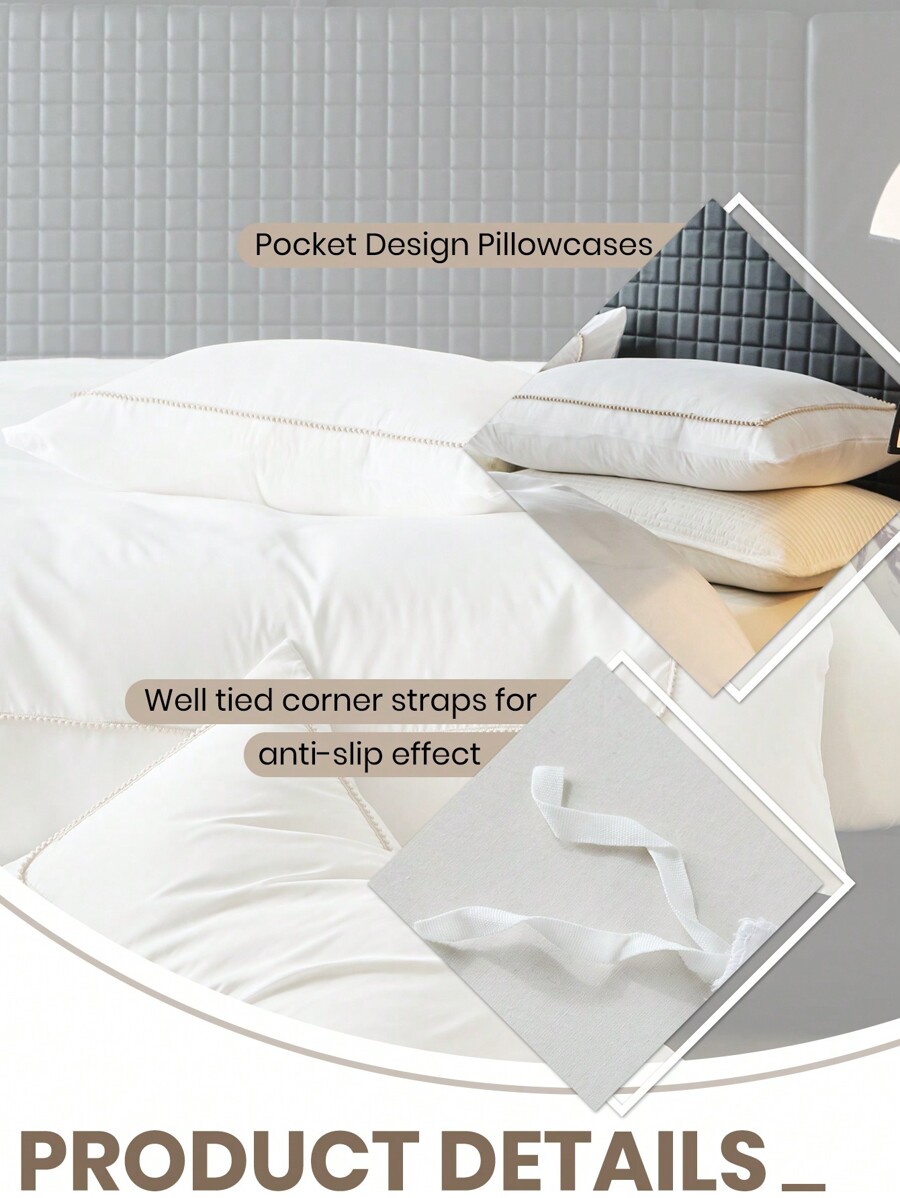 2 pcs Duvet Cover Set, Bedding, Solid Color Bedding Set-5