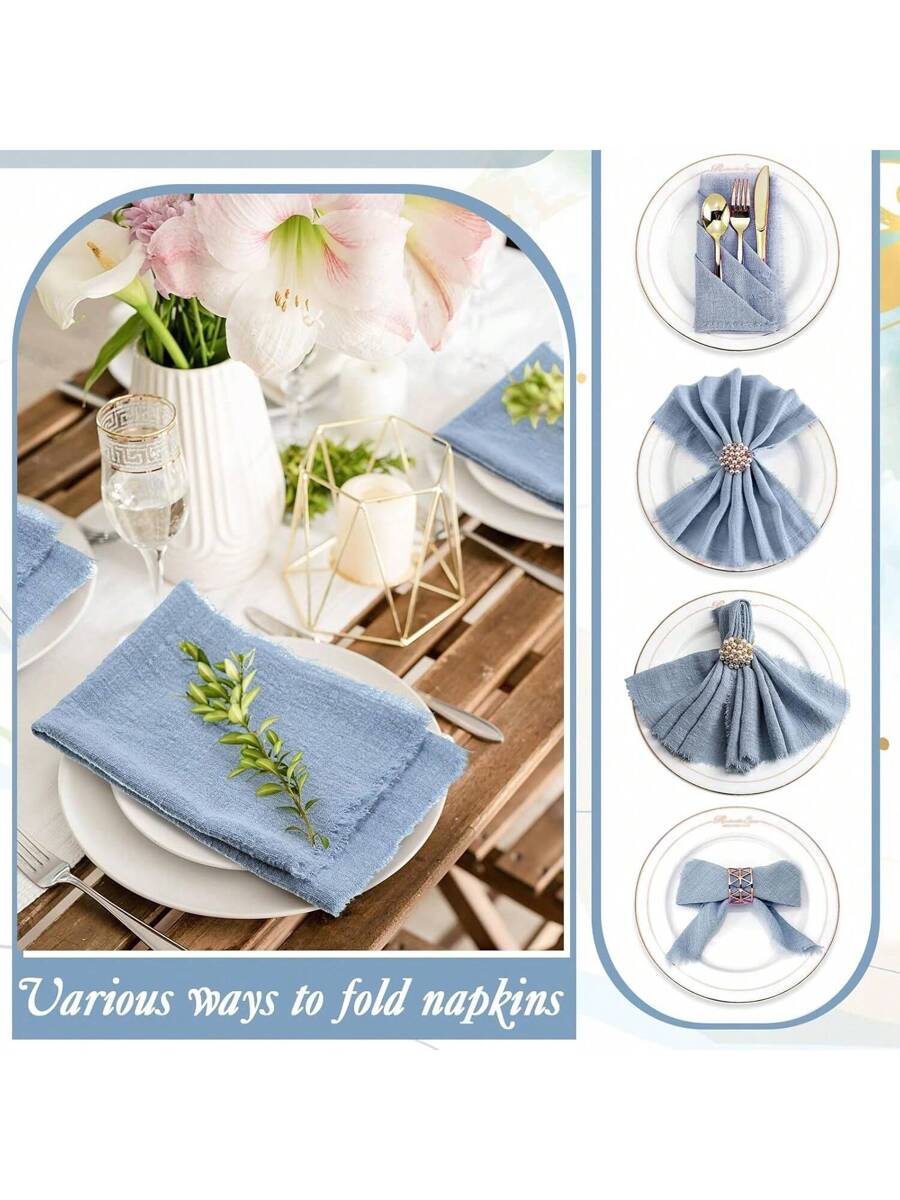24pcs Set Fringed Solid Color Soft -5
