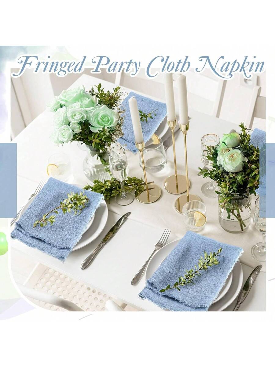 24pcs Set Fringed Solid Color Soft -6