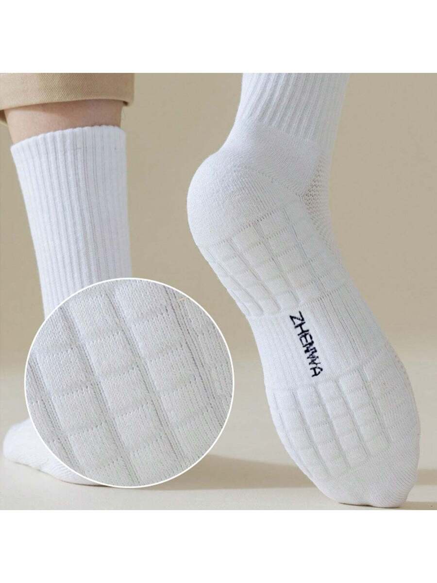 3 Pairs Men's Mid-Calf American-Style Basketball Socks, High-Top-5