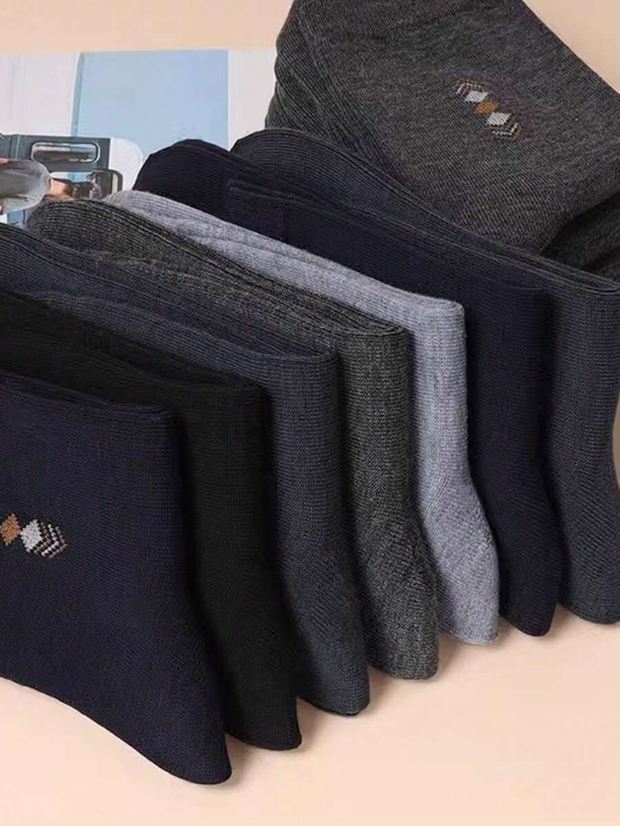 5 Pairs Assorted Men's Classic Solid & Printed Soft-7