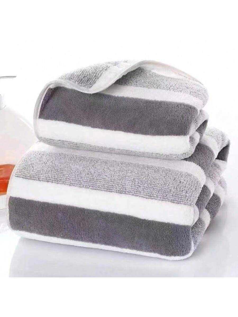8 Pcs Soft Coral Velvet Towel Set, 2 Bath Towels + 2 Hand Towels -5