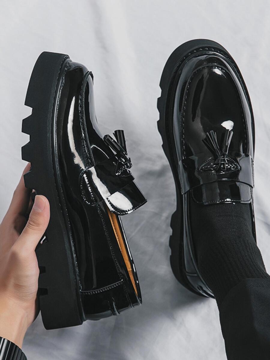 Brock Style Men's Pu Leather Shoes, Business Dress Shoes With Soft Sole-3