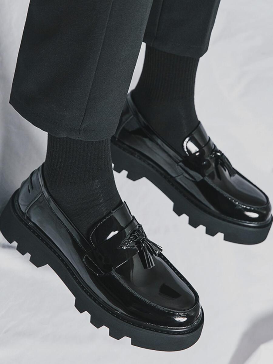 Brock Style Men's Pu Leather Shoes, Business Dress Shoes With Soft Sole-4