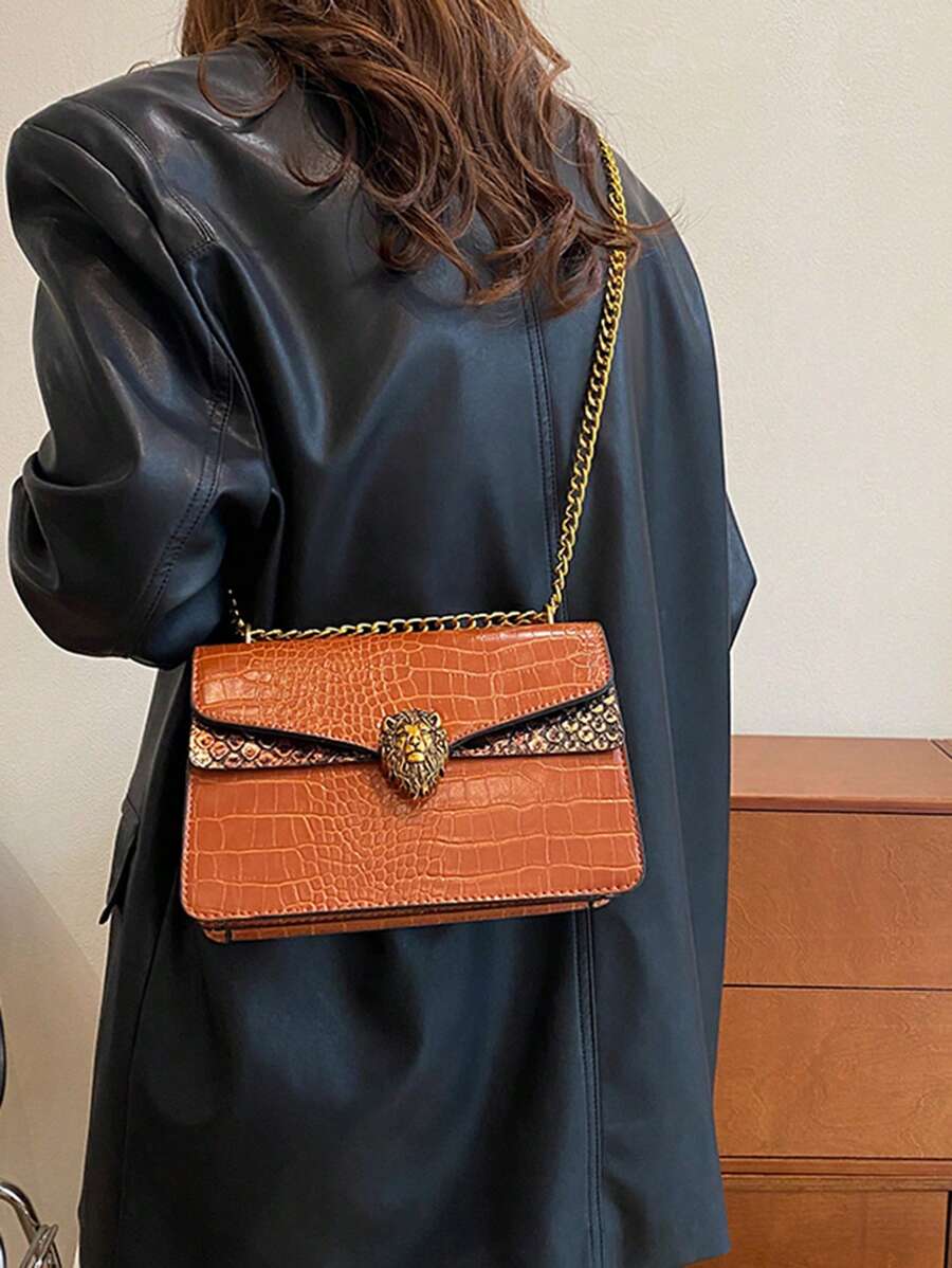 Crocodile Grain Leather Woman Handbag-2