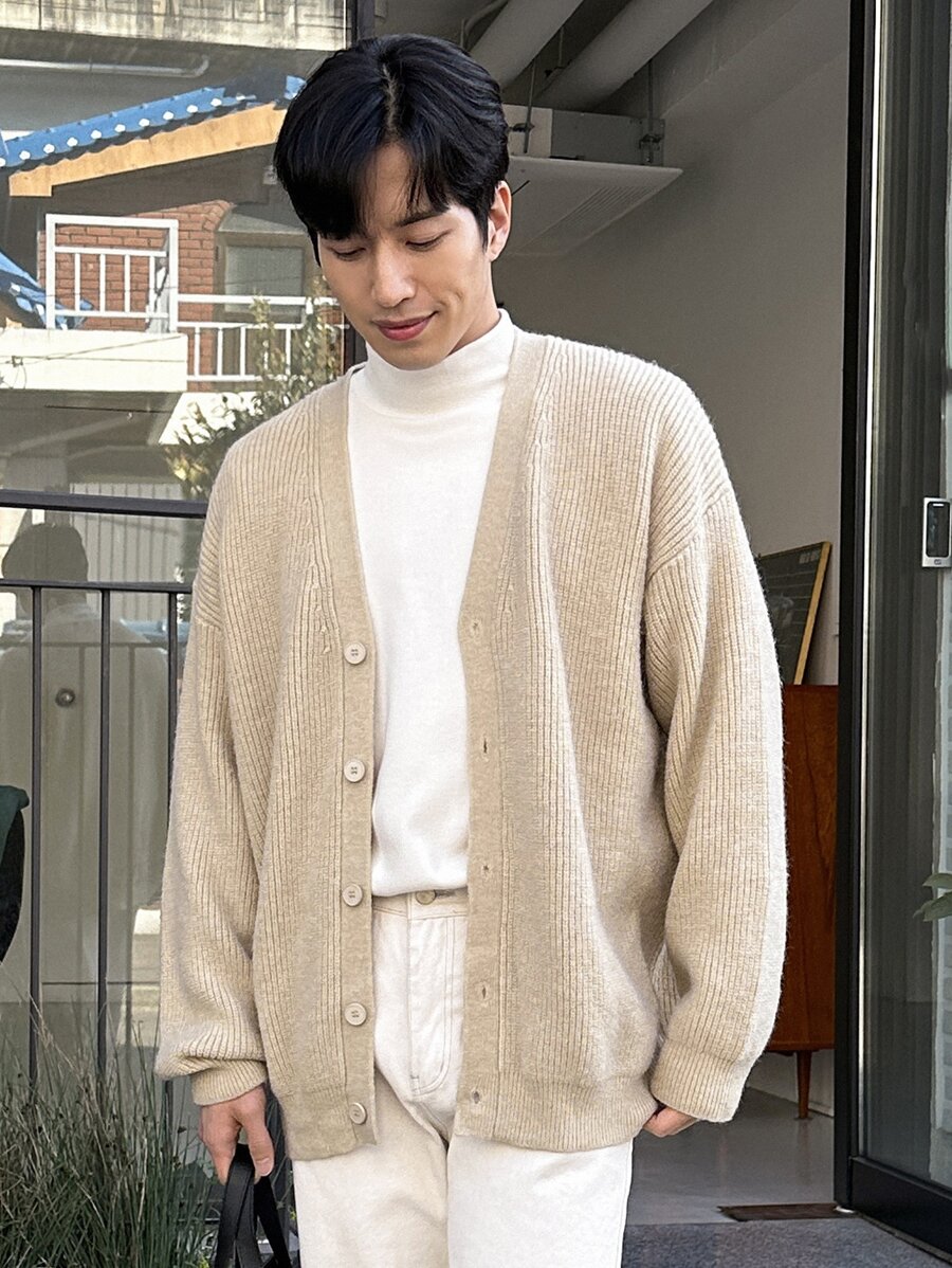 DAZY Men Drop Shoulder Cardigan-8