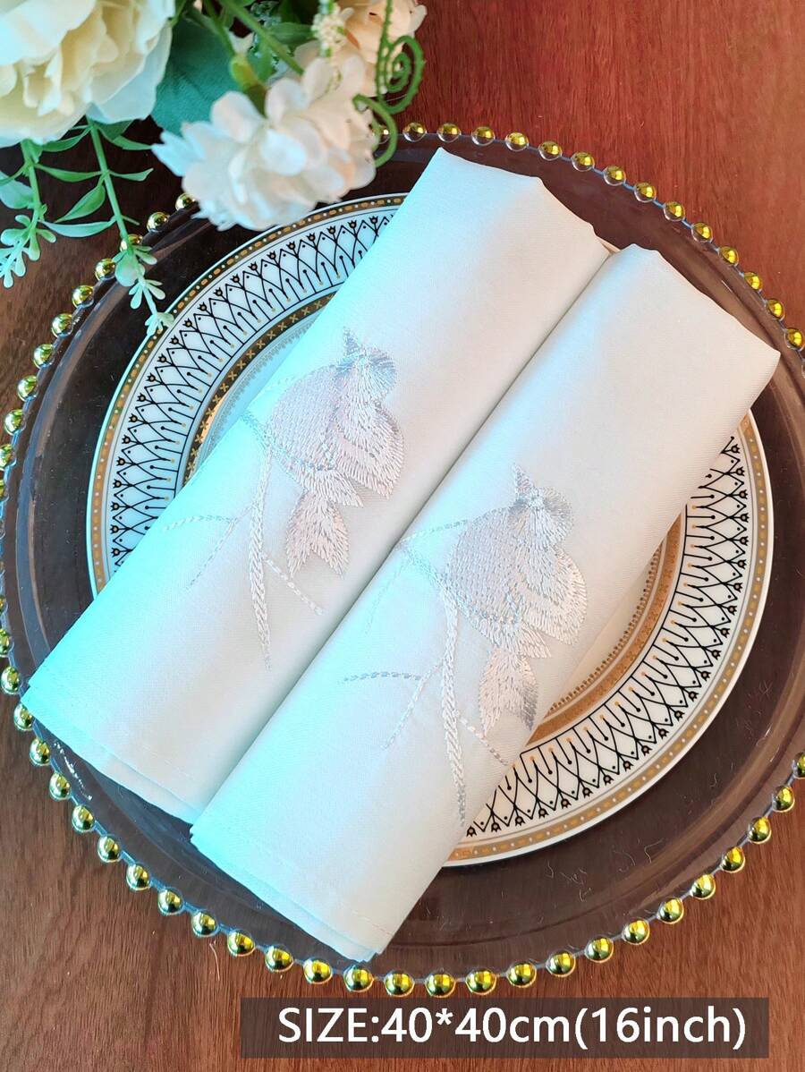 Kitchen Napkin, High-End Embroidered Bird Design, Stain & Oil Resistant-7