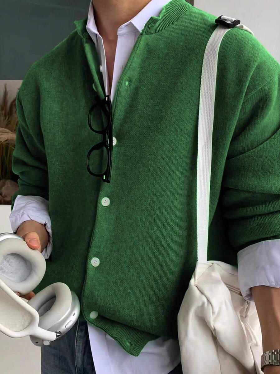 Manfinity CasualKnits Men's Solid Color Button-Front-5