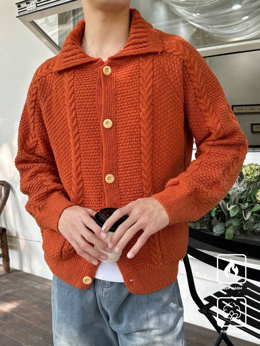 Manfinity CasualKnits Men's Solid Color Long Sleeve-4