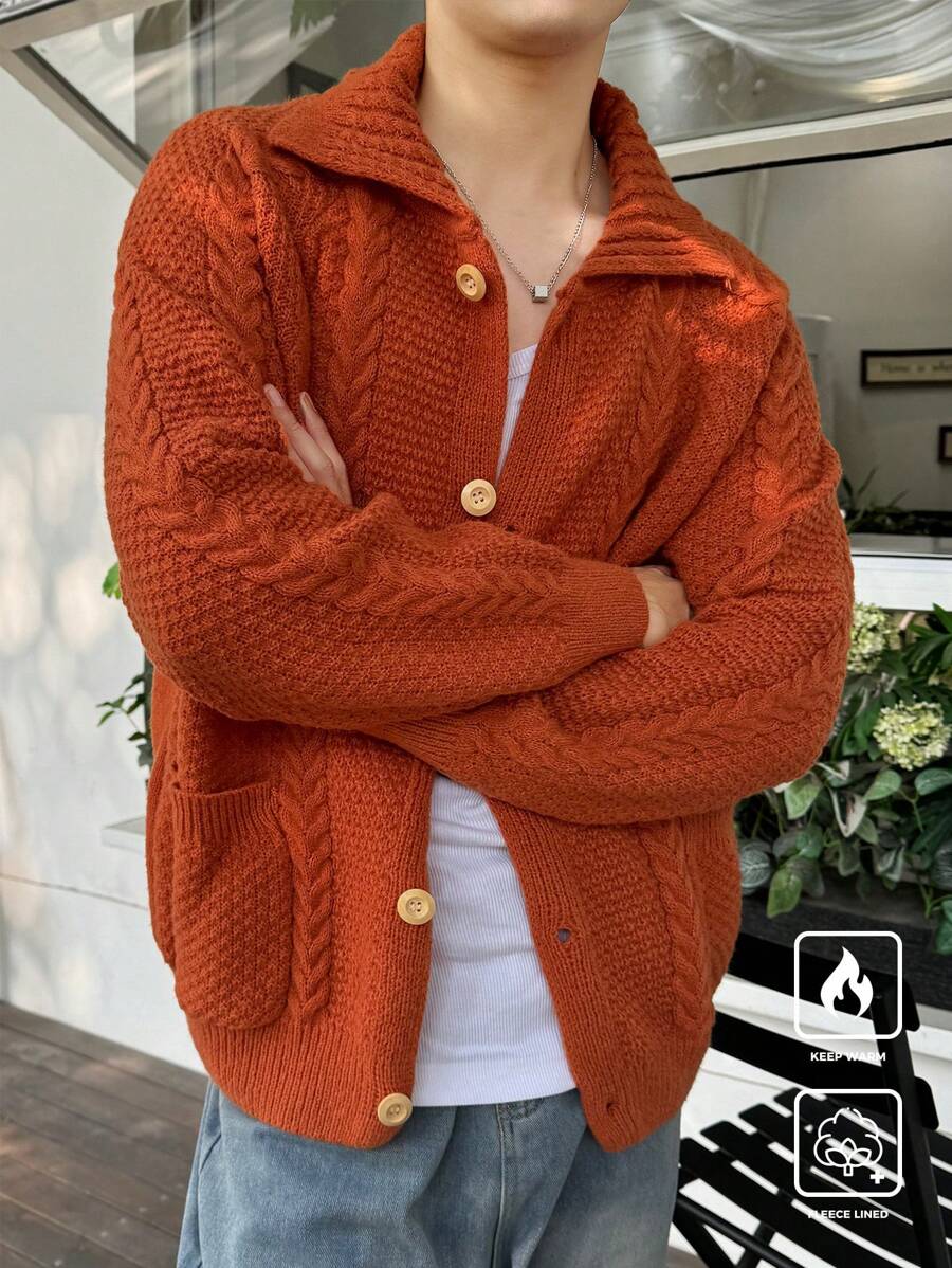 Manfinity CasualKnits Men's Solid Color Long Sleeve-5