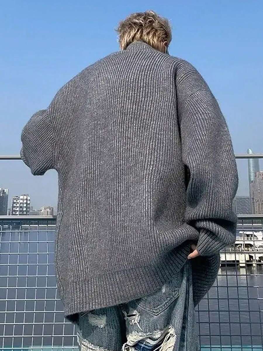 Manfinity Dauomo Men's Simple Front Button Long Sleeve Casual Shirt-2