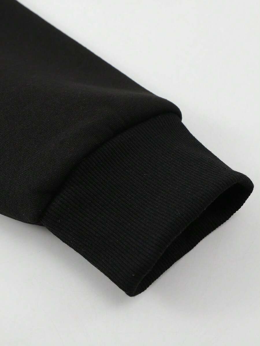 Manfinity Homme Loose Fit Men's Round Neck Sweatshirt With Slogan Print-7