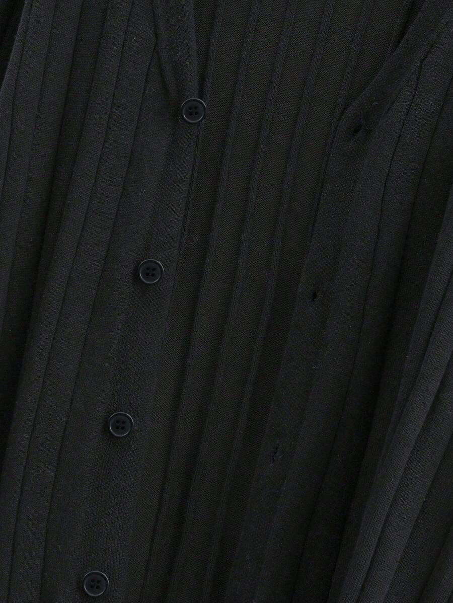 Manfinity Homme Men 1Pc Solid Button Front Cardigan-6