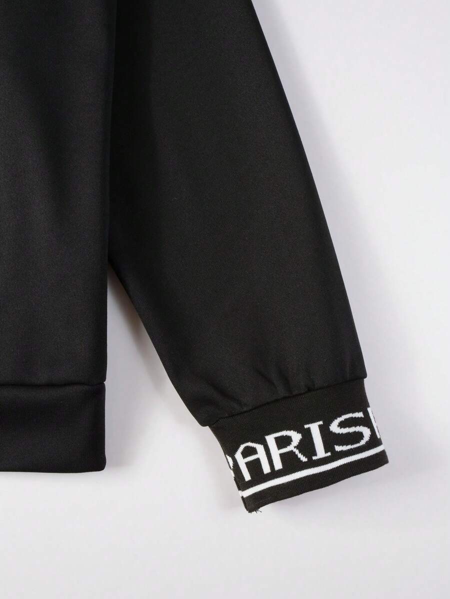 Manfinity Homme Men Letter Graphic Sweatshirt & Drawstring Waist Sweatpants-5