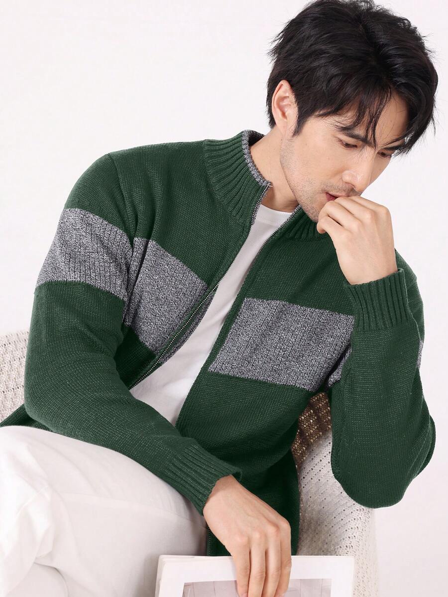 Manfinity Homme Men Open Front Casual Cardigan, Simple And Fashionable-3