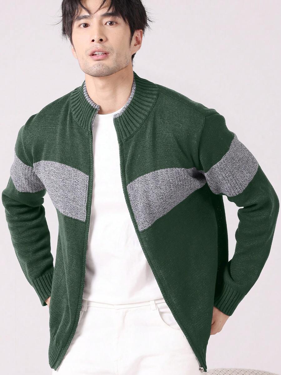Manfinity Homme Men Open Front Casual Cardigan, Simple And Fashionable-4