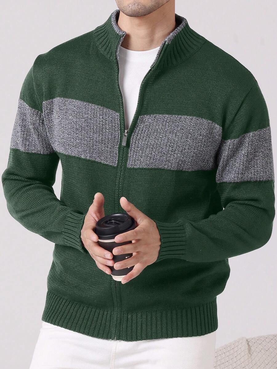 Manfinity Homme Men Open Front Casual Cardigan, Simple And Fashionable-5