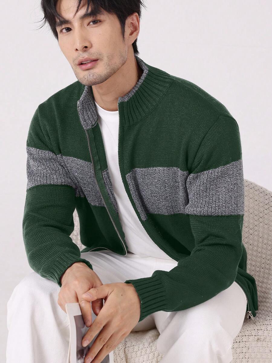 Manfinity Homme Men Open Front Casual Cardigan, Simple And Fashionable-7