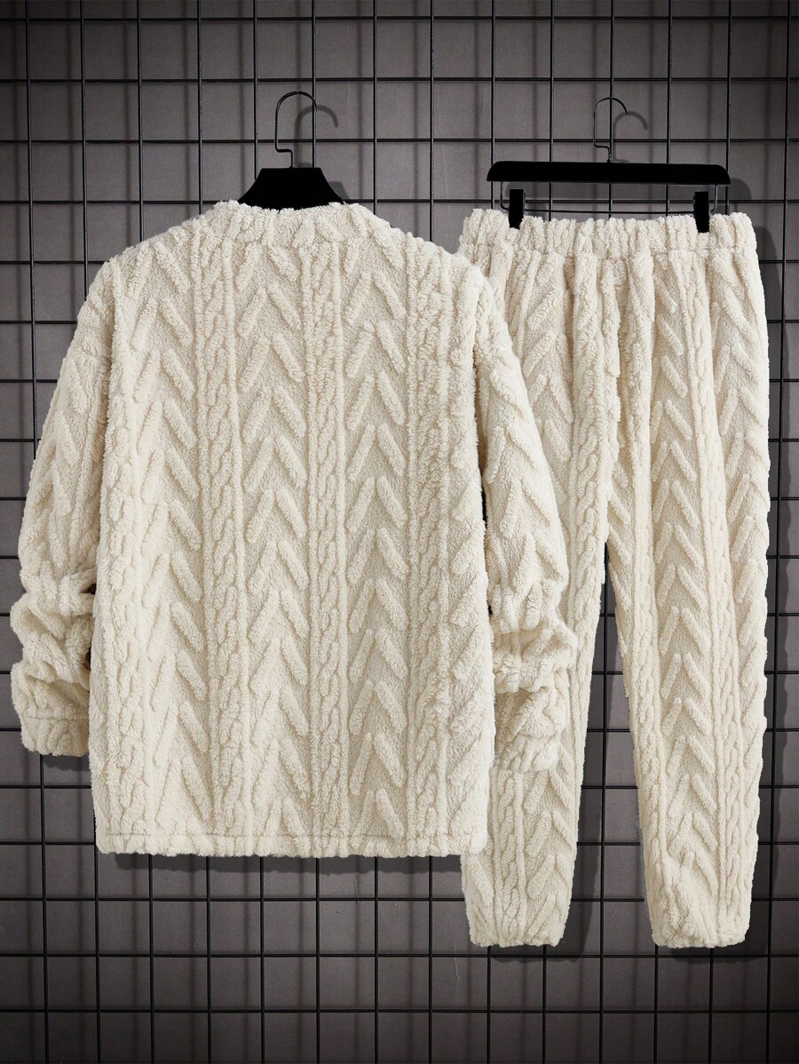 Manfinity Homme Men's Crew Neck Long Sleeve Minimalist Sweatshirt-2