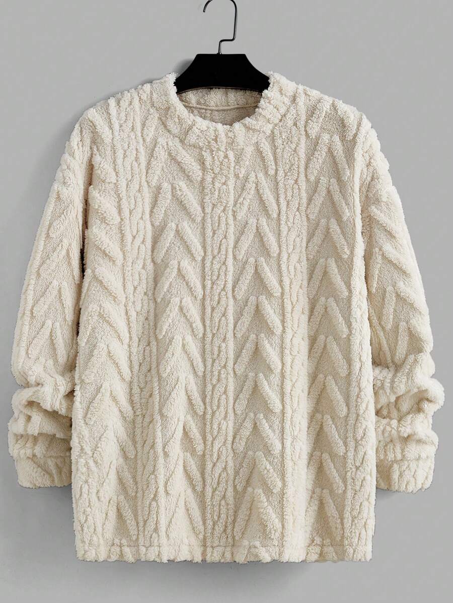 Manfinity Homme Men's Crew Neck Long Sleeve Minimalist Sweatshirt-5