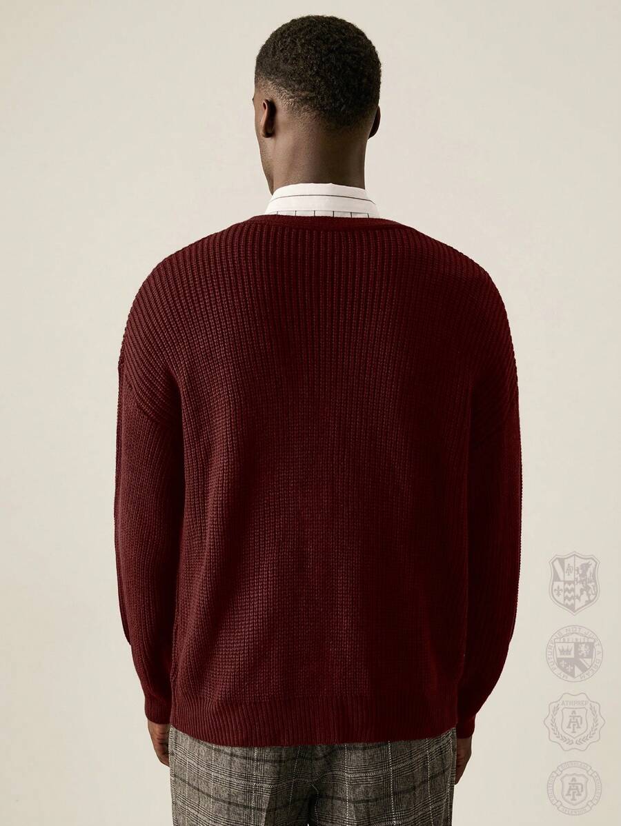 Manfinity Hypemode Men's Crown Graphic Single Breasted Cardigan-2