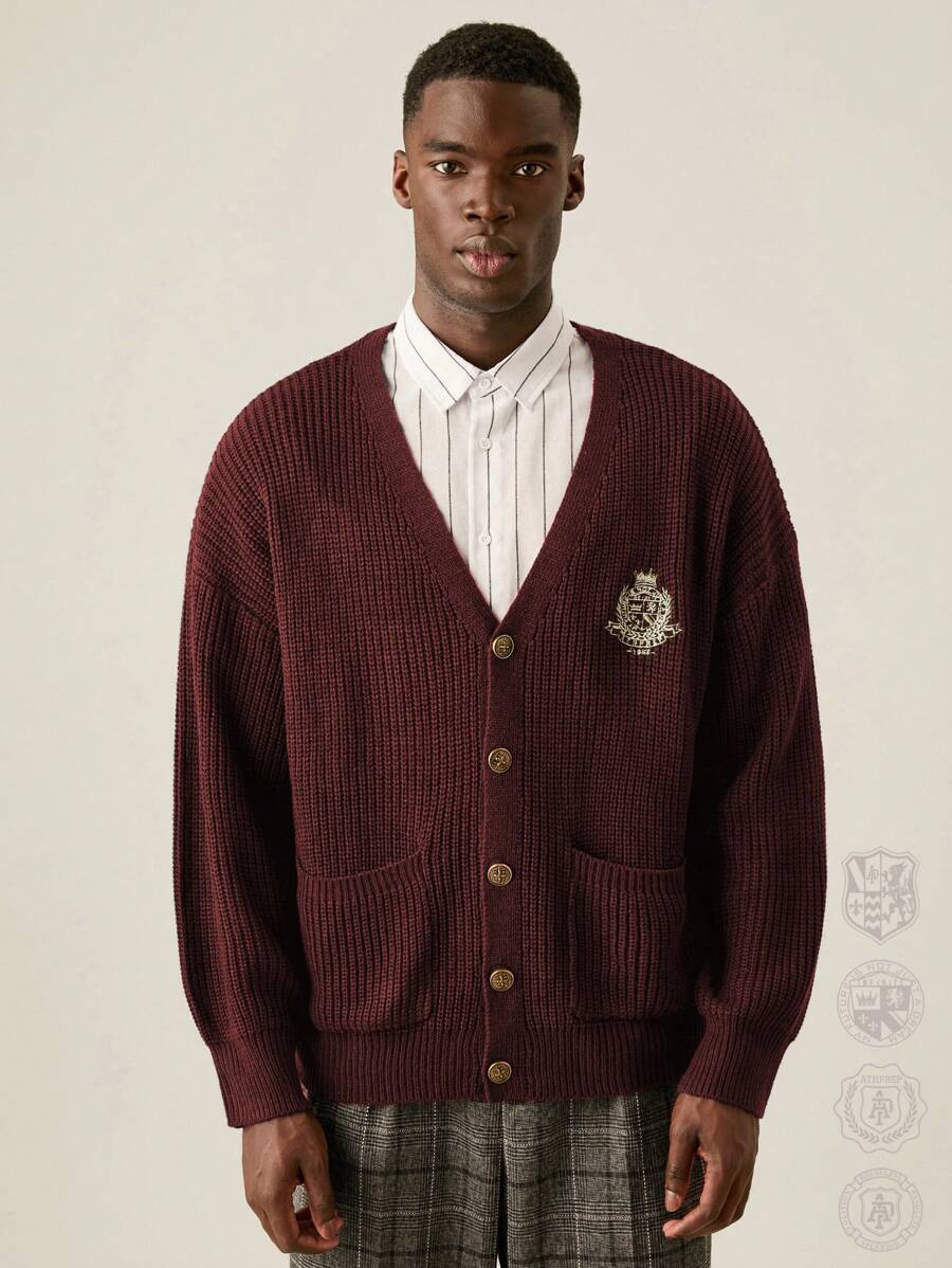 Manfinity Hypemode Men's Crown Graphic Single Breasted Cardigan-5