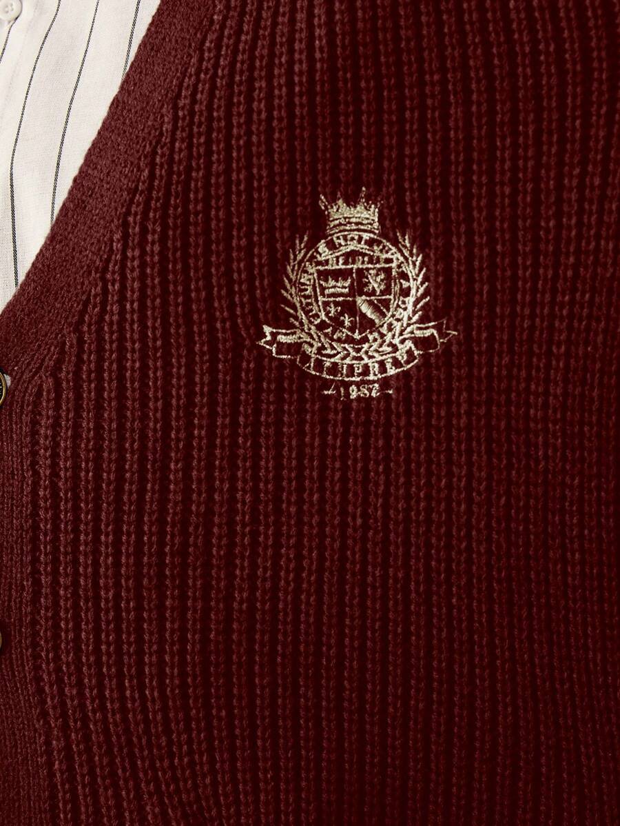 Manfinity Hypemode Men's Crown Graphic Single Breasted Cardigan-6